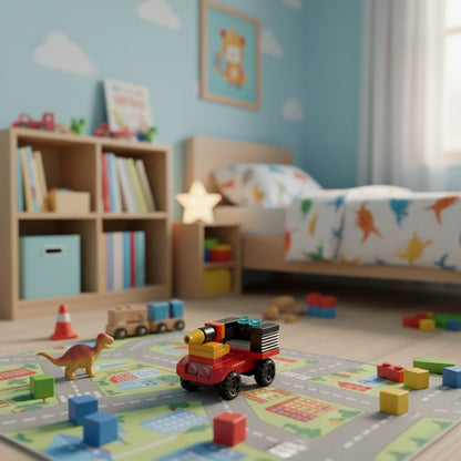 Patrol Car Building Block (1Pc) in the child room.