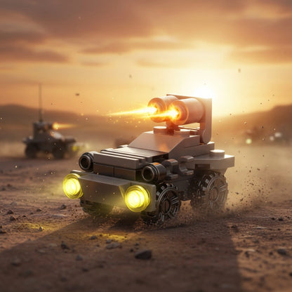 Sniper Vehicle Building Block (1Pc)  on the battle field background.