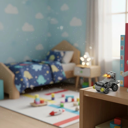 Sniper Vehicle Building Block (1Pc) on the side of the table.