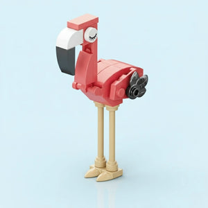 Flamingo Building Block (1Pc) on the  blue background.
