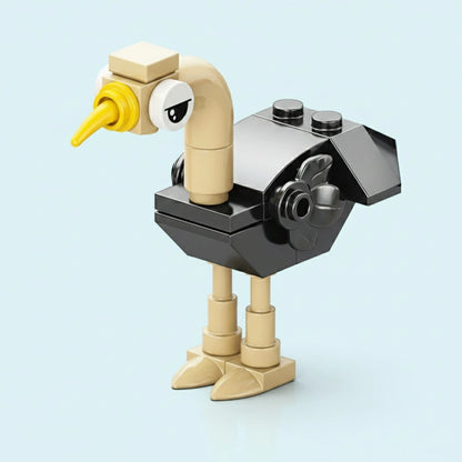 Ostrich Building block in the white background.