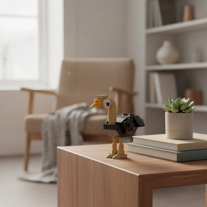 Ostrich Building block on the table.