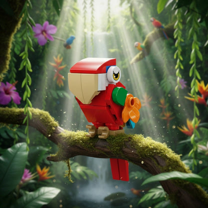 Parrot Building Block (1Pc) in the jungle.