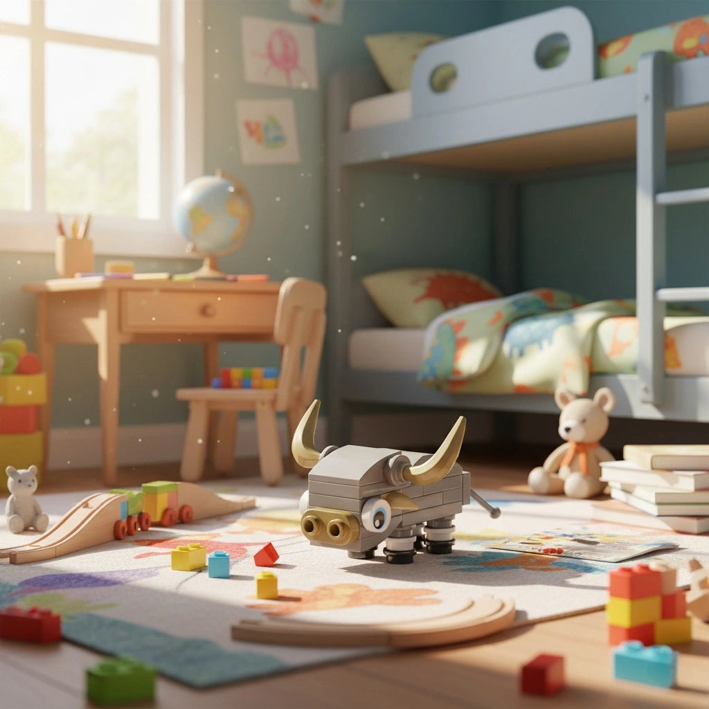 Buffalo building block in child's playroom.