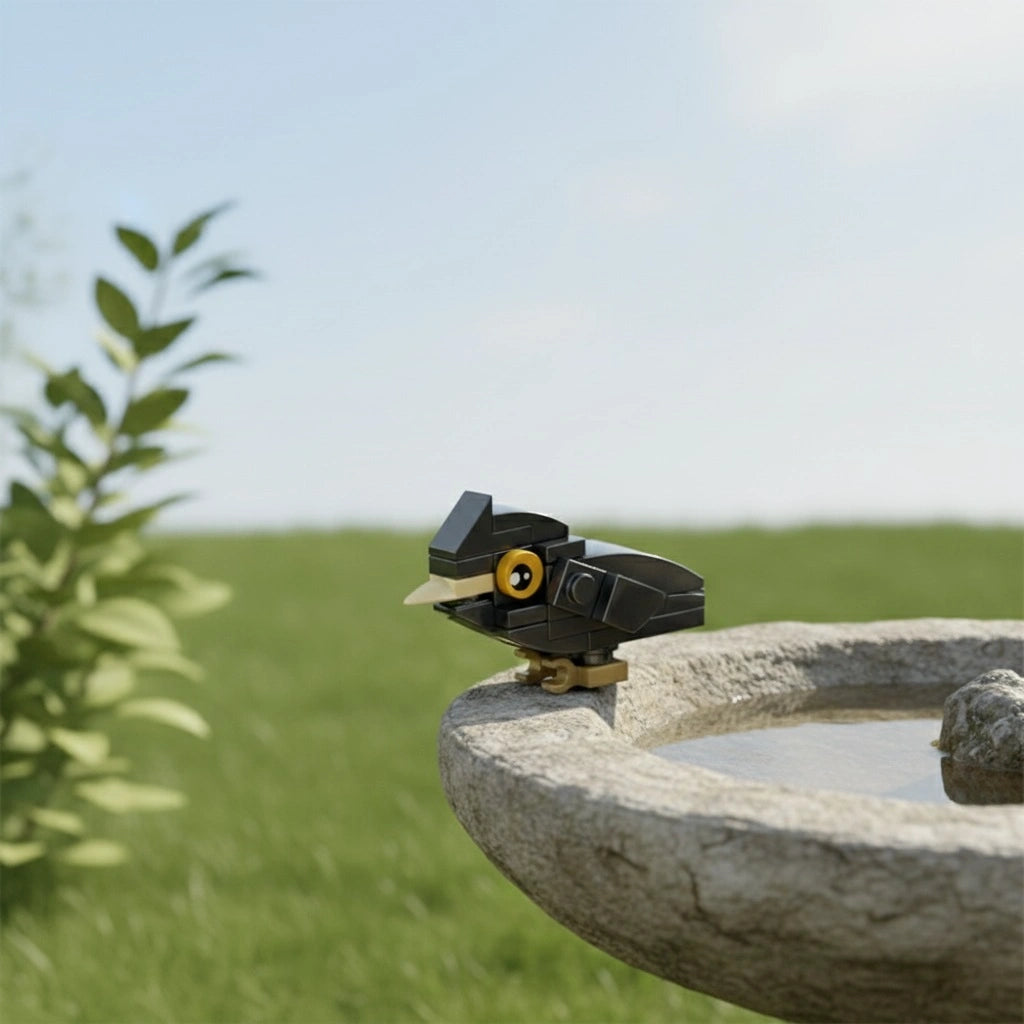 Crow Building Block (1Pc) in side of the fountain.