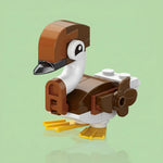 Goose Building Block bird model on a light green background