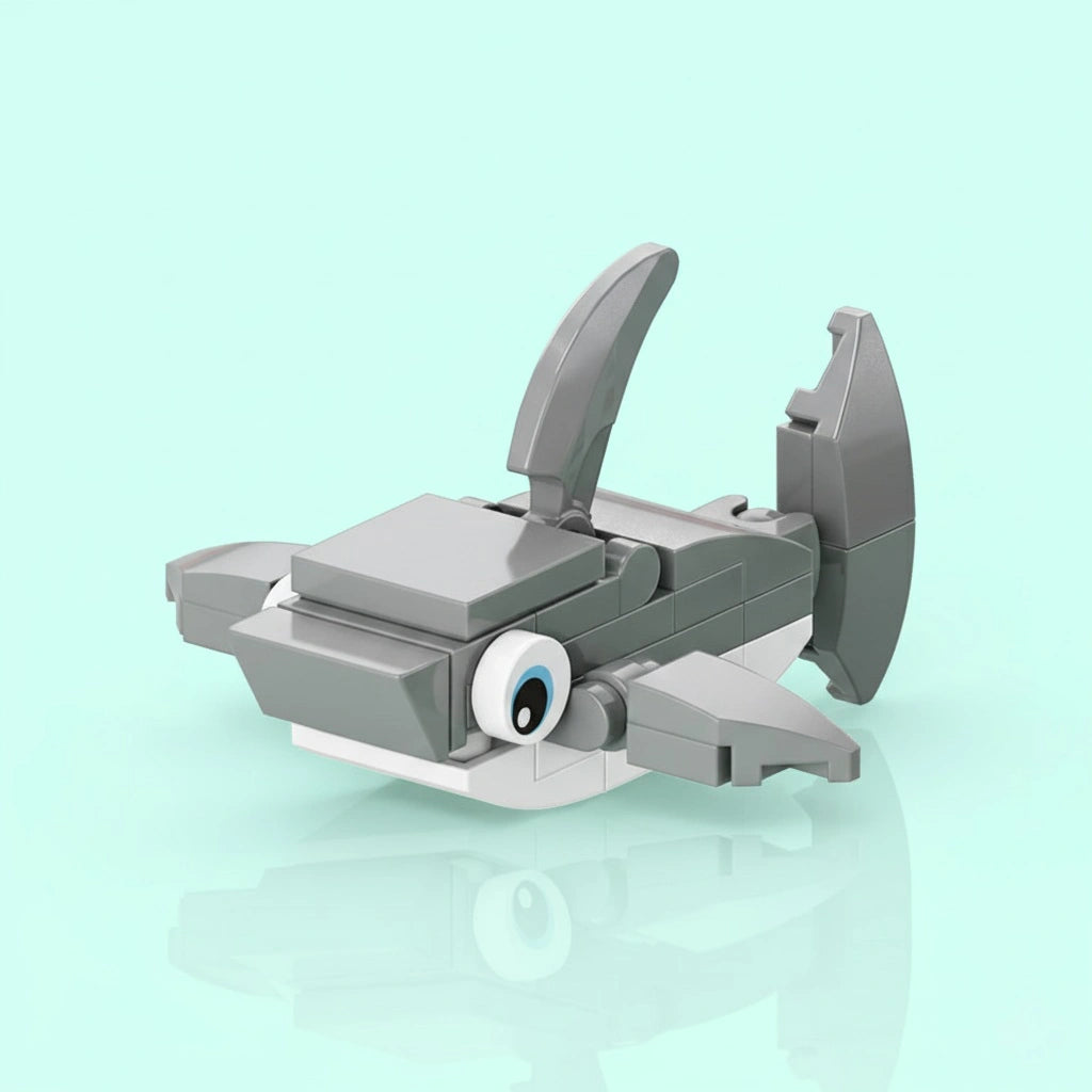 Shark Building Block (1Pc) on the blue background.
