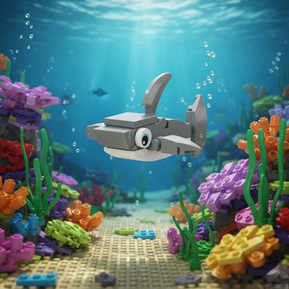 Shark Building Block (1Pc) under the sea.
