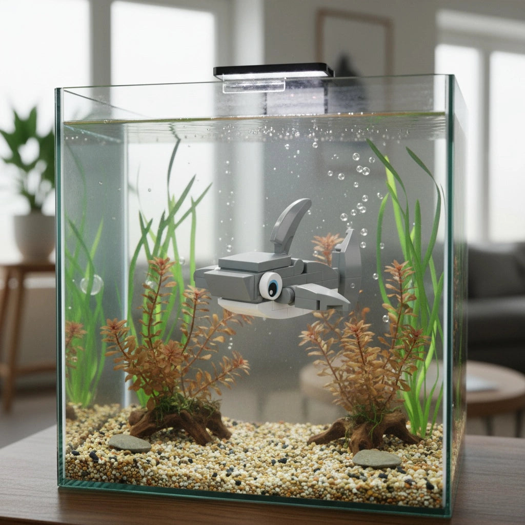 Shark Building Block (1Pc) in the aquarium tank.