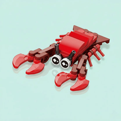 Lobster Builder Building Block (1Pc) in blue background.
