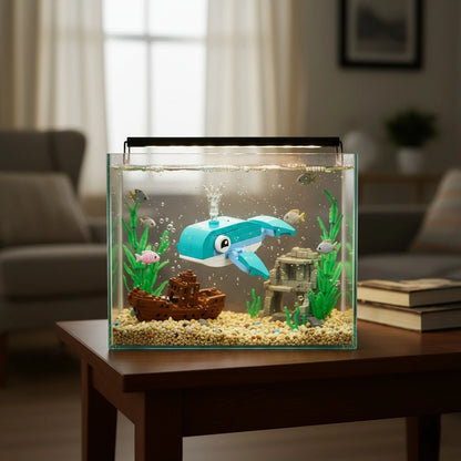 Whale Building Block (1Pc) in the aquarium tank.