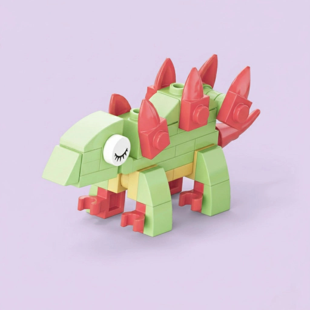 Stegosaurus Building Block (1Pc) in the white background.