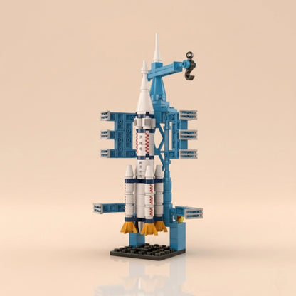 Space Rocket Building Block(1Pc) on the pink background.