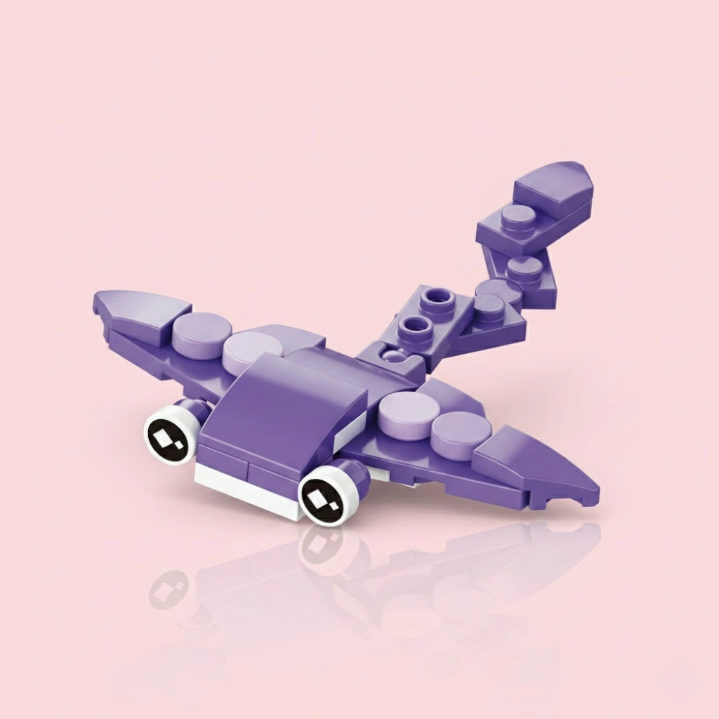 Devil Shark Building Block (1Pc) on the pink background.