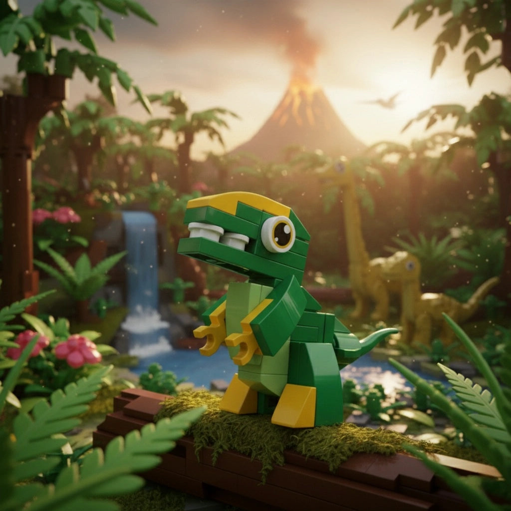 Tyrannosaurus Building Block (1Pc) in the forest.