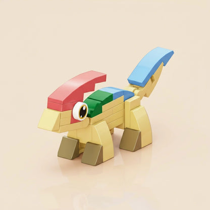 Parasaurolophus Building Block (1Pc) in the pink background.