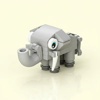 Toy elephant building block on a light beige background