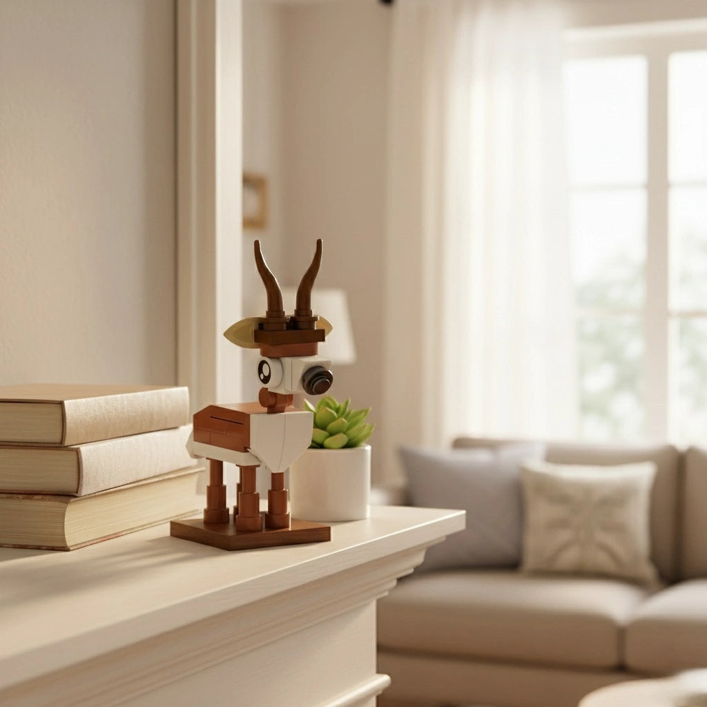Antelope building block in the side of the desk