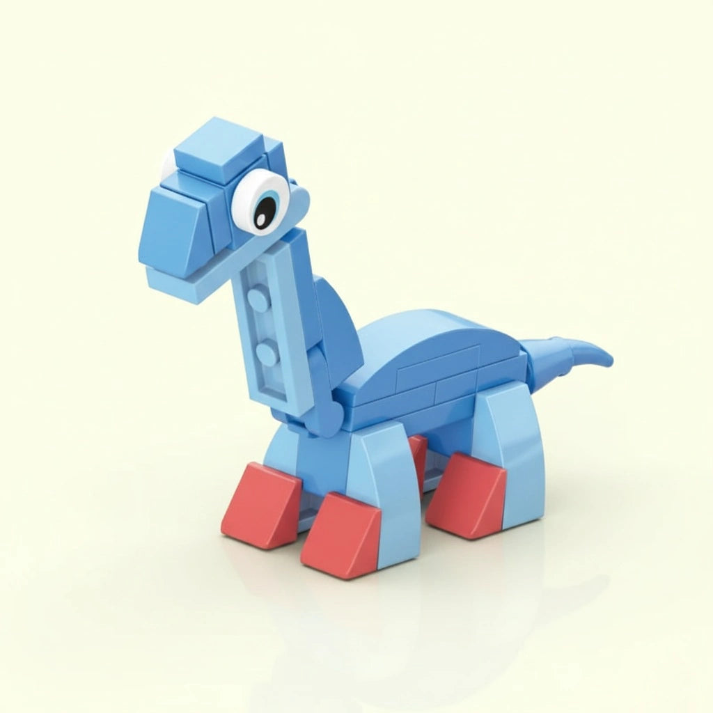 Brontosaurus Building Block (1Pc) in the white background.