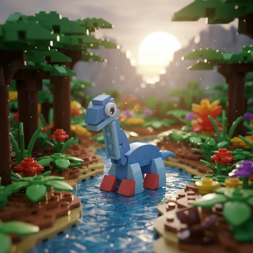 Brontosaurus Building Block (1Pc) in the forest