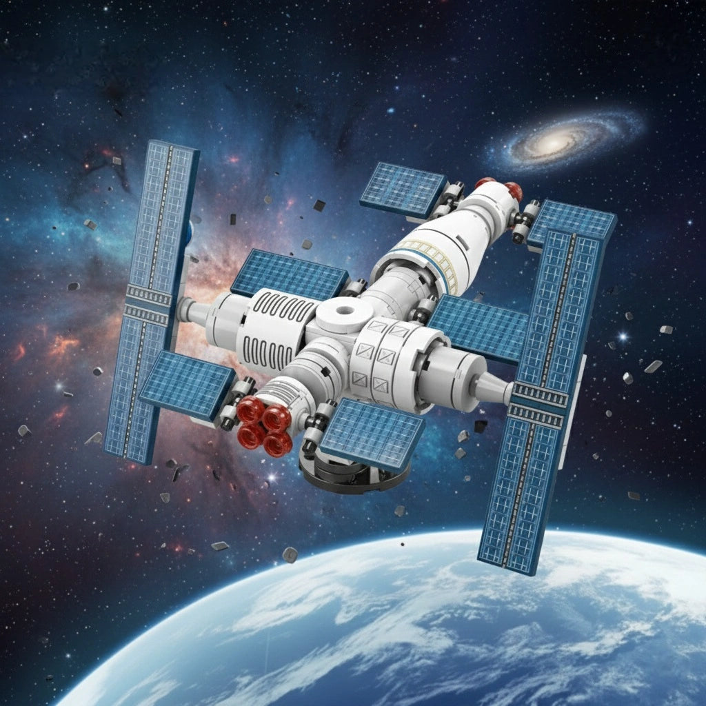 Space Station Building Block (1Pc) in the space .