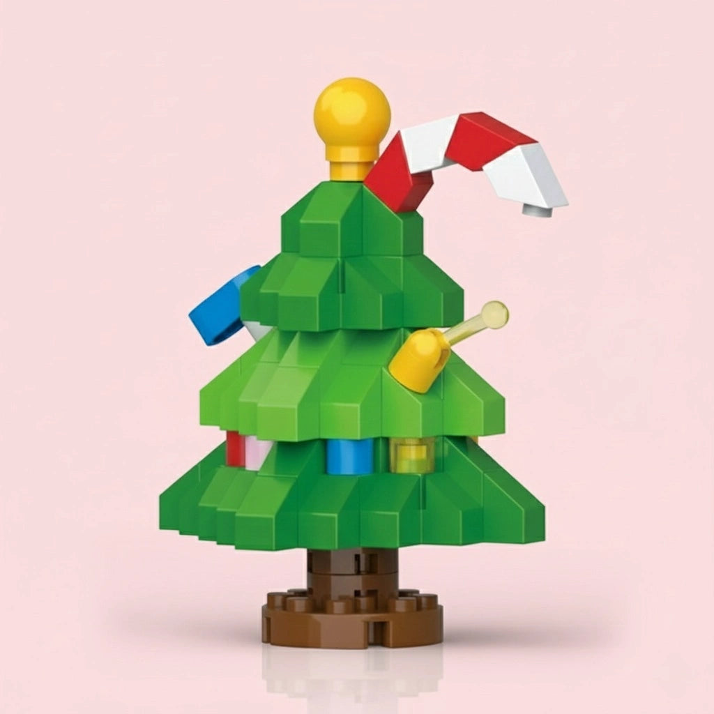 A Christmas Tree on a pink background
