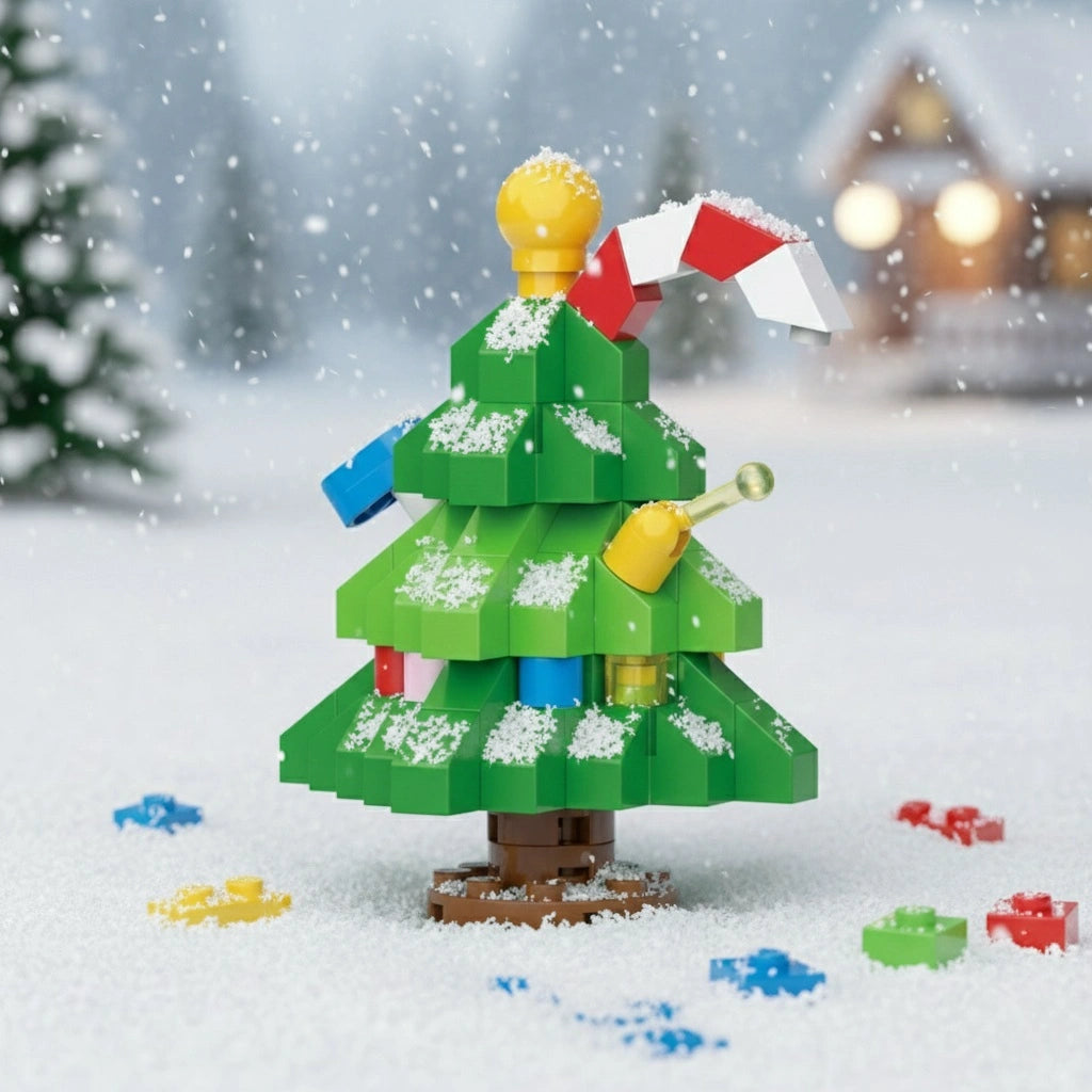 A Christmas Tree covered in snow