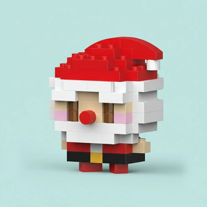 A Santa Claus Building Block on a blue background