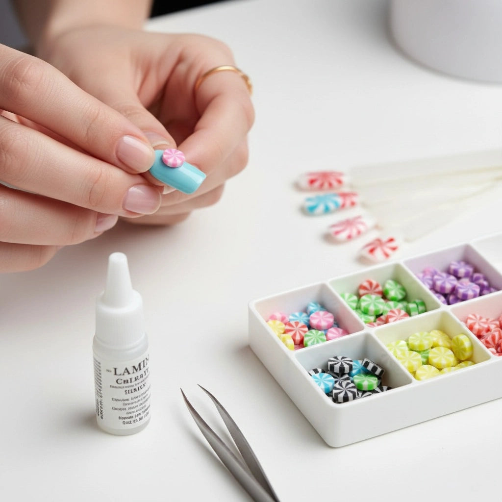 Miniature Polymer Clay Candy used in nail art