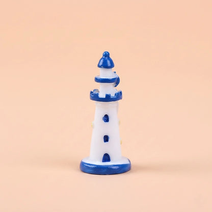 Miniature Sea Side Watch Light Tower (1pc) on the light peached background.