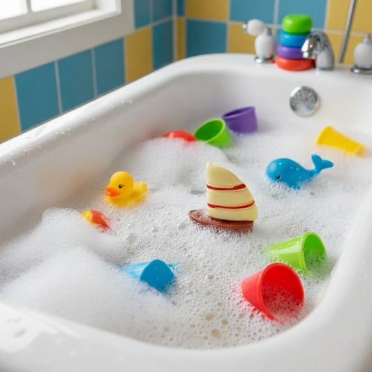 Miniature Boat (1pc) in the bathtub.