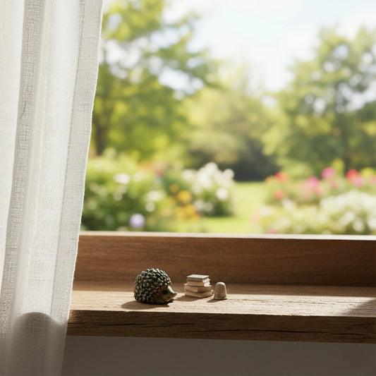 Miniature Porcupine Long Nose on the side of the open window.