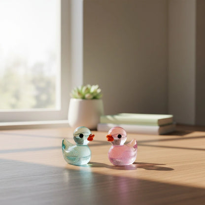 Pair of Miniature Glow Duck (1pc) on the table.
