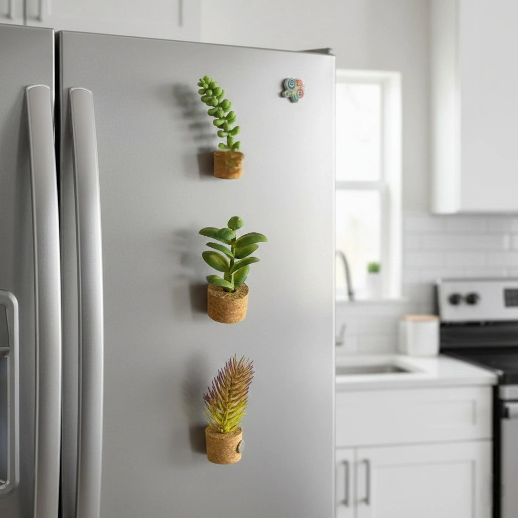 Artificial Plant Car Air Vent Clip, Magnet Refrigerator(1Pc)