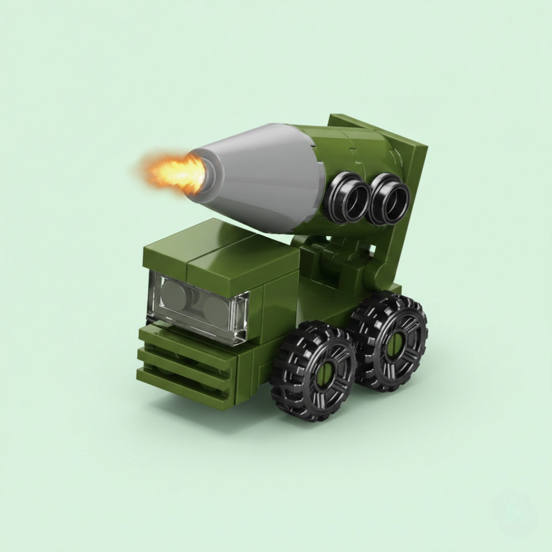 Heavy Artillery Tank Building Block (1Pc) on the light background.