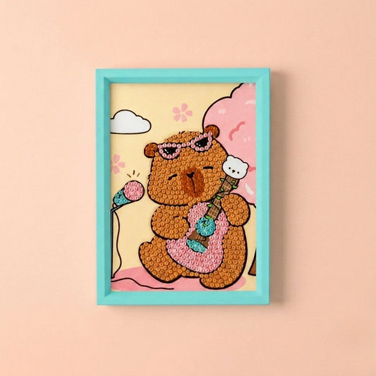 Cute Rockstar Bear Diamond Painting Kit (1Pc)