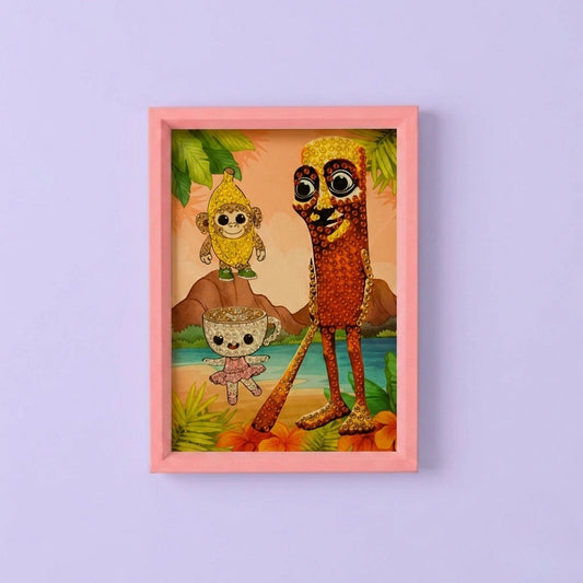 Cartoon Jungle Friends Diamond Painting Kit (1Pc)