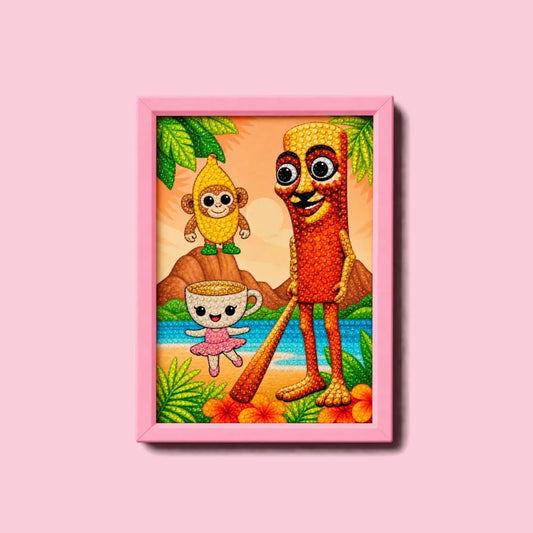Cartoon Jungle Friends Diamond Painting Kit (1Pc)