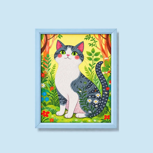 Forest Cat Diamond Art Painting Kit (1Pc)