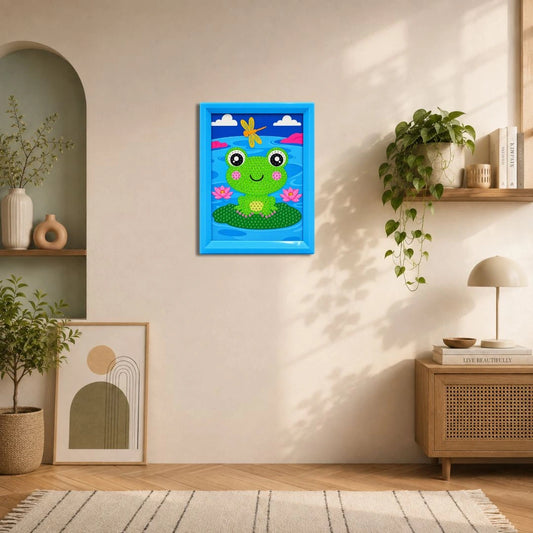 Lotus Pond Frog Diamond Painting Kit (1Pc)