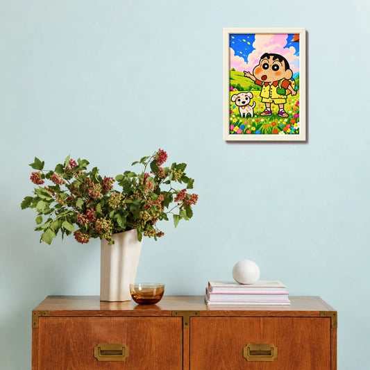 Shinchan & Puppy Walk Diamond Painting Kit (1Pc)