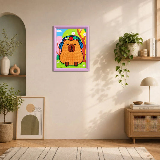 Chill Headphone Bear Diamond Painting Kit (1Pc)