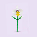 White Orchid Flower Building Block (1Pc) on the light coloured background.