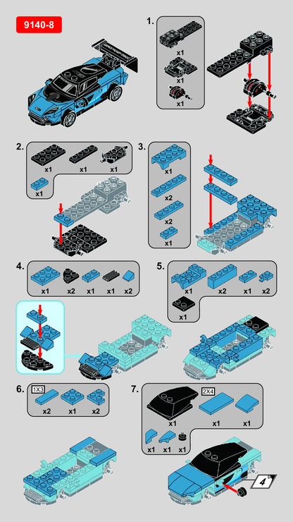 Race Wing Car Vehicle Building Block (1Pc)