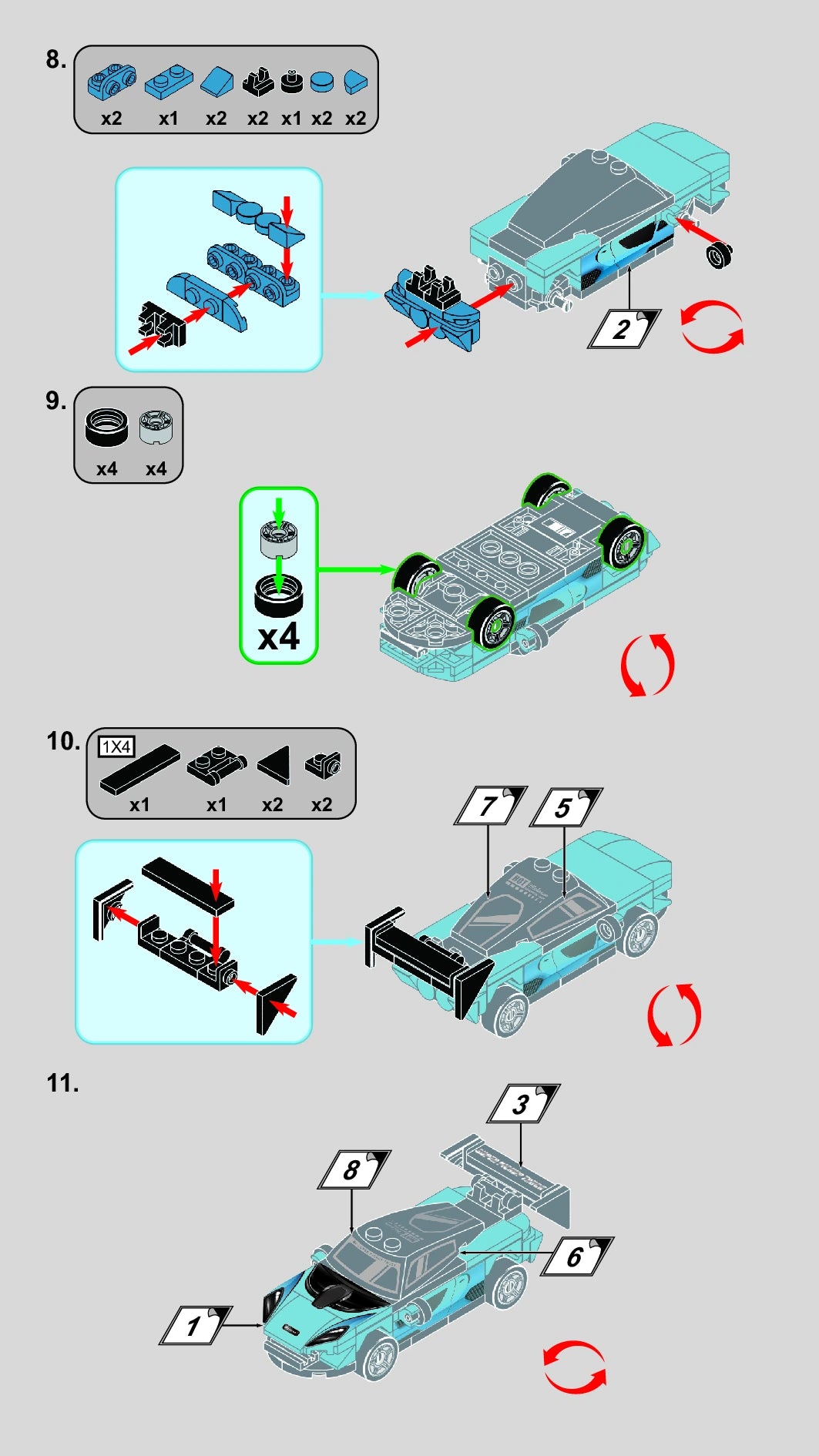 Race Wing Car Vehicle Building Block (1Pc)