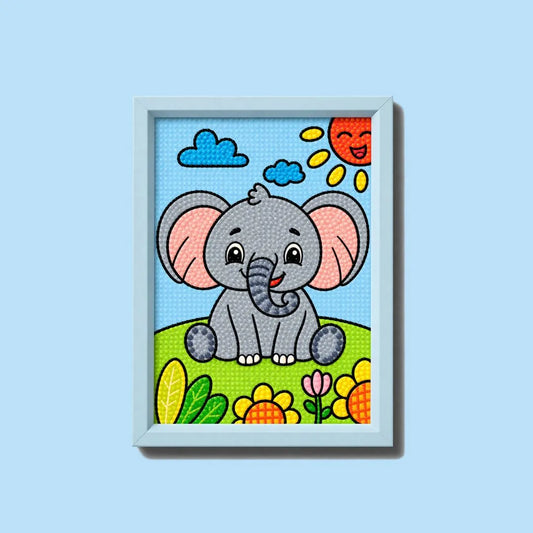 Playful Elephant Diamond Art Painting Kit (1Pc)