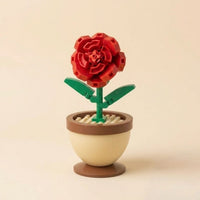 Classic Red Rose Pot Flower Building Block (1Pc)