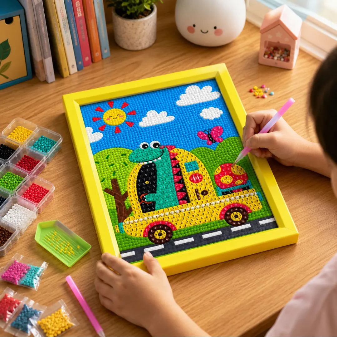 Dino Bus Ride Diamond Painting Kit (1Pc)