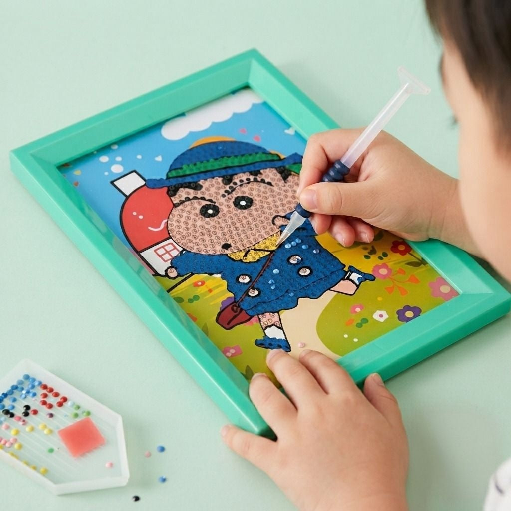 School Boy Shinchan Diamond Painting Kit (1Pc)