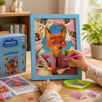 City Detective Fox Diamond Painting Kit (1Pc)